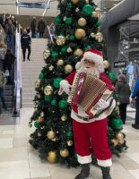 kerstman met accordeon